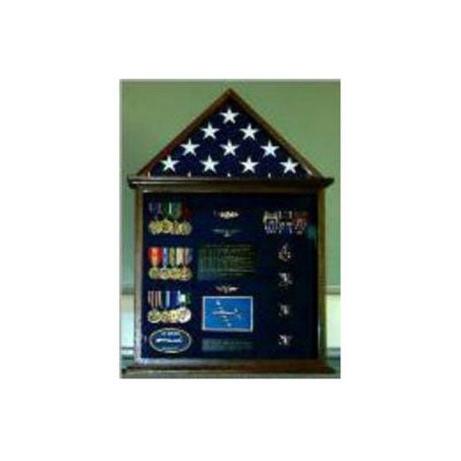 Flag Case, Flag and Badge display cases - Walnut Material, 3' x 5' flag