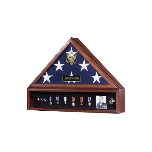 American Flag Case and Medal Display Case With 3' X 5' Flag - Presidential