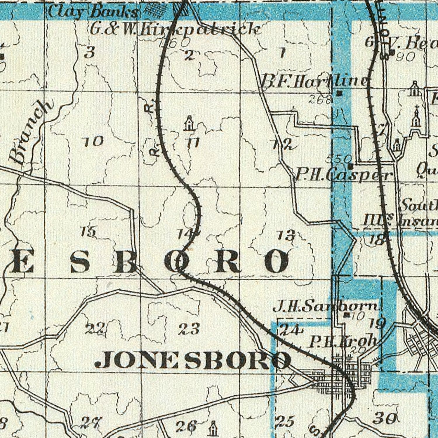 Vintage Map of Union County, Illinois 1876