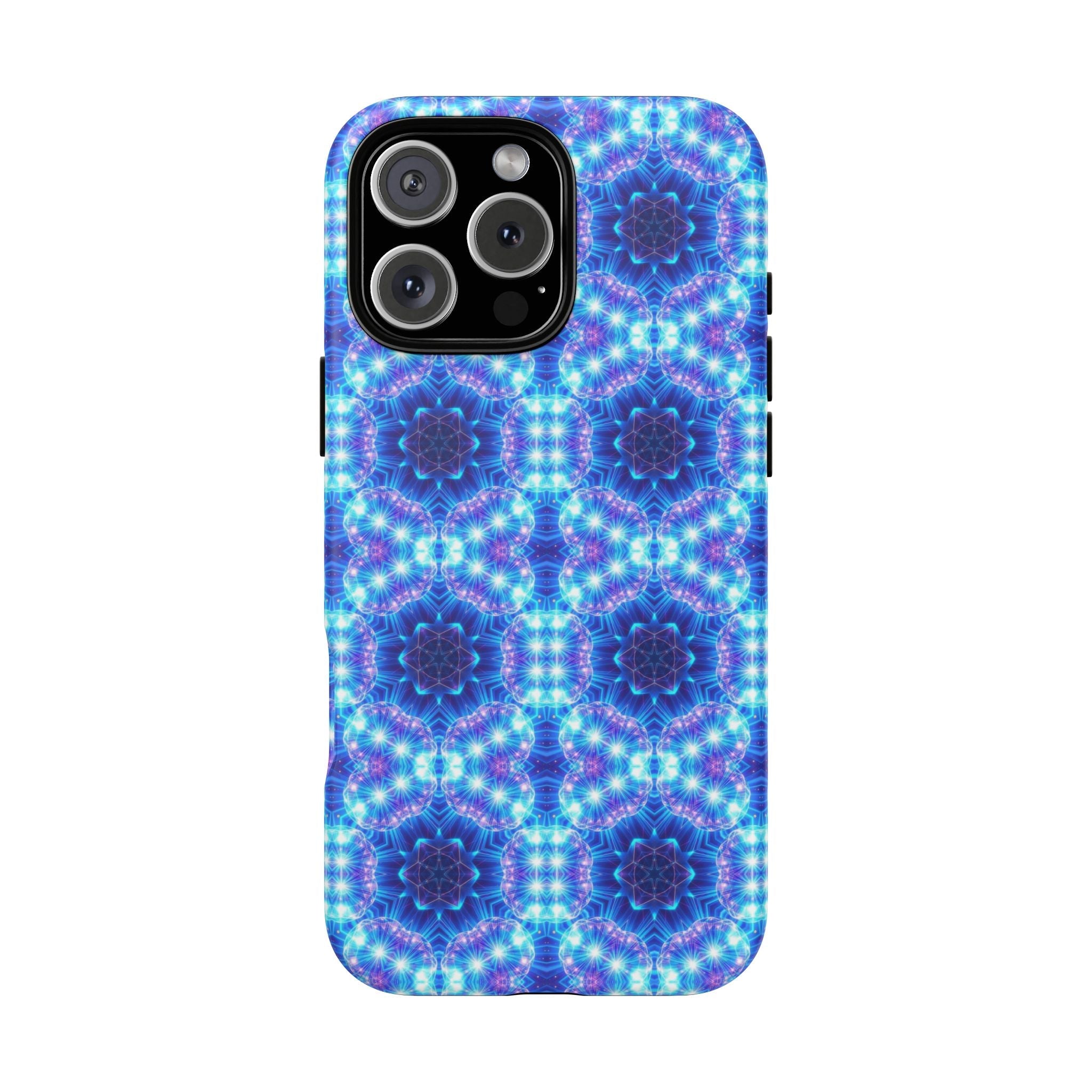 Blue Mandalas with Neon Lights Tough Phone Cases