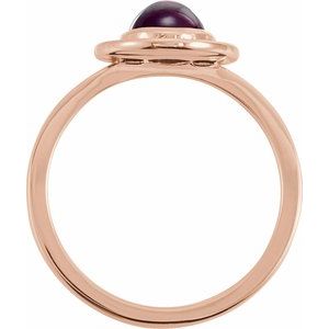 14K Rose Gold Natural Rhodolite Garnet & 1/10 CTW Natural Diamond Halo-Style Ring
