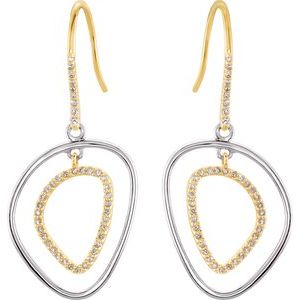 14K Yellow Gold & Sterling Silver 3/8 CTW Natural Diamond Earrings – image 2