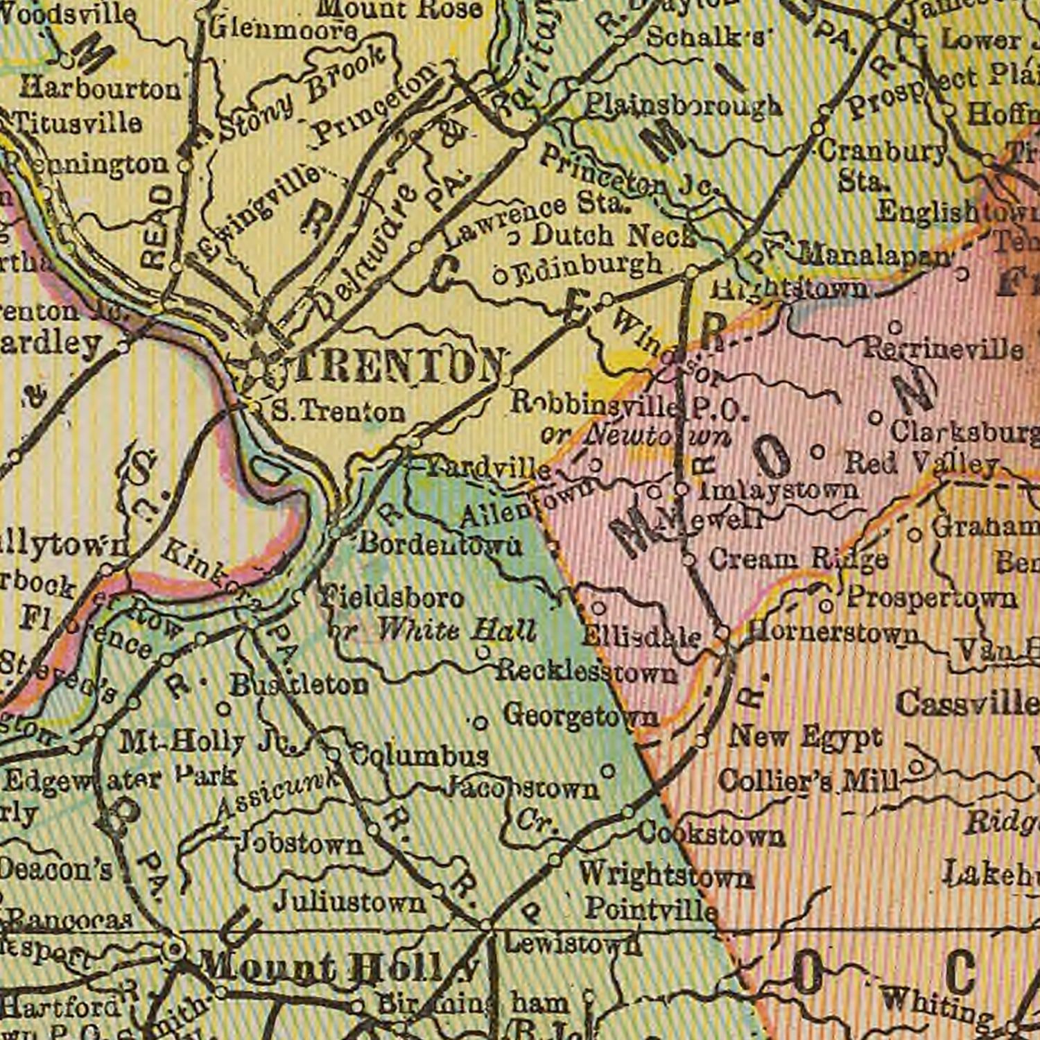 Vintage Map of New Jersey 1909