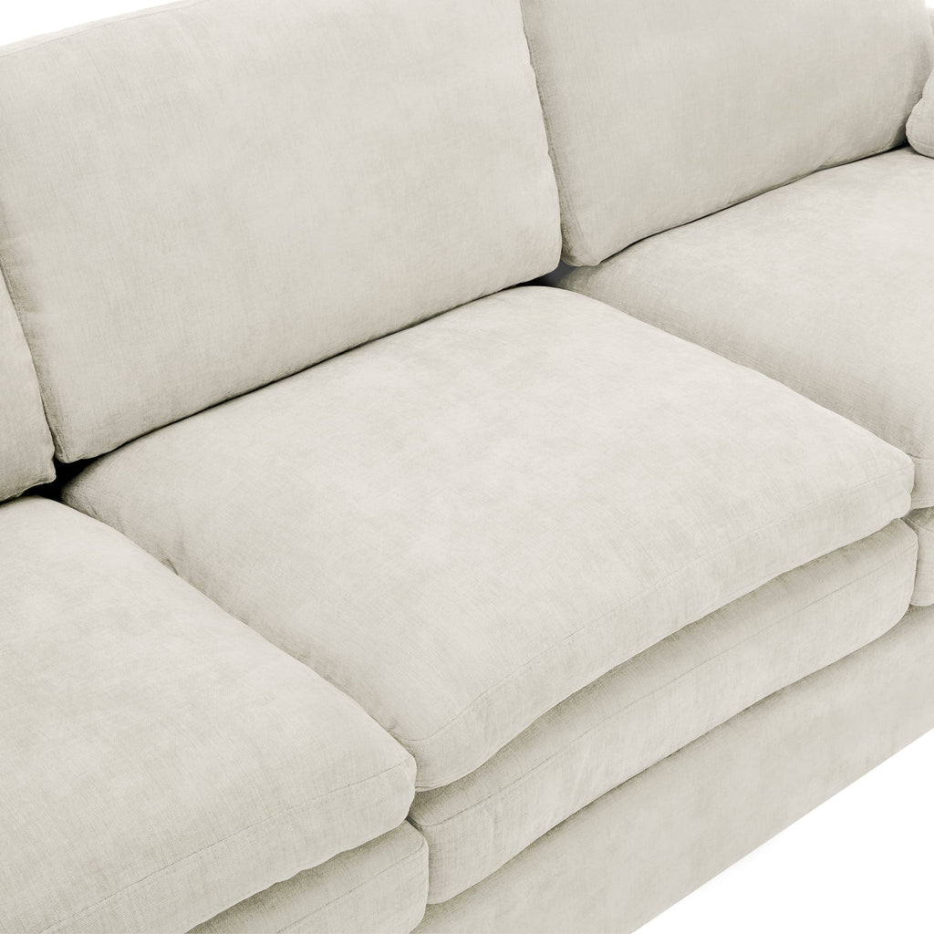 Cozy Upholstered Loveseat Sofa with Double Cushion Design in Beige Chenille, 68.1'