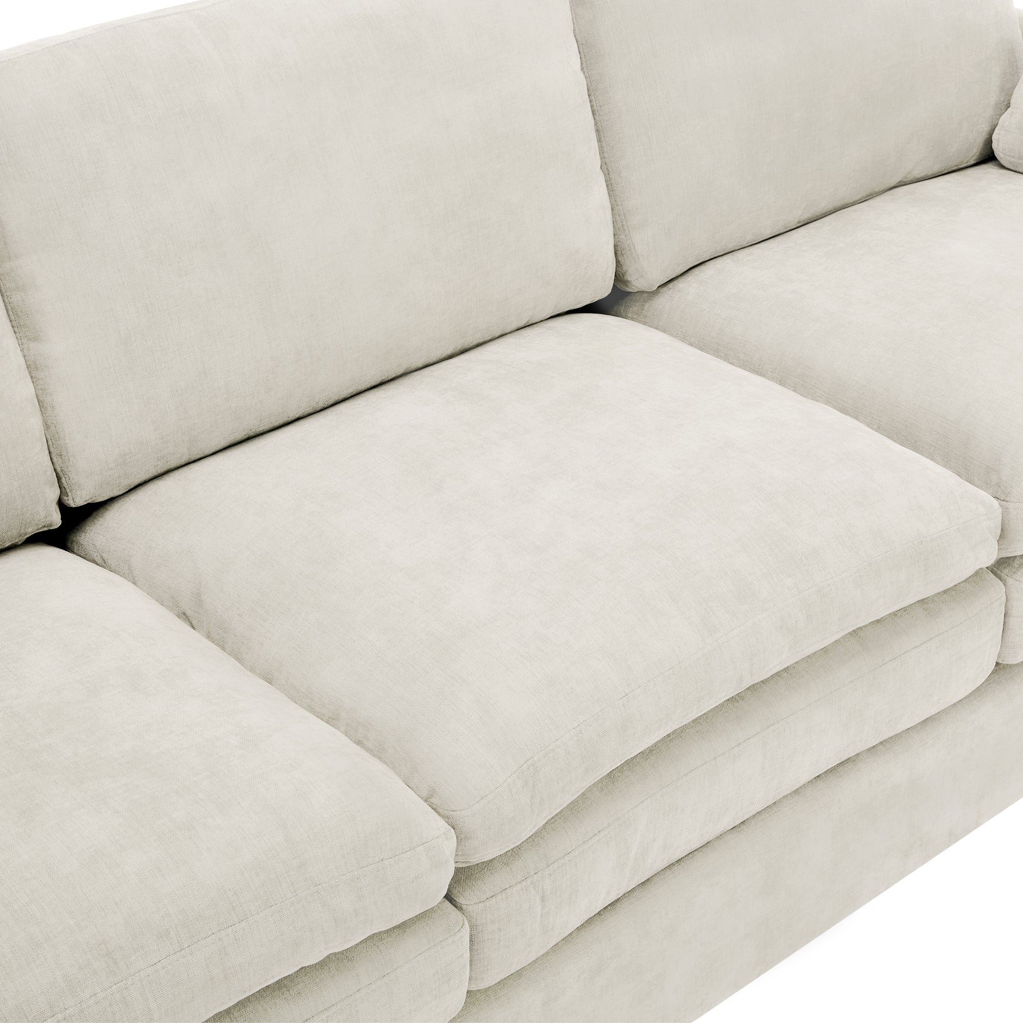 Cozy Upholstered Loveseat Sofa with Double Cushion Design in Beige Chenille, 68.1'