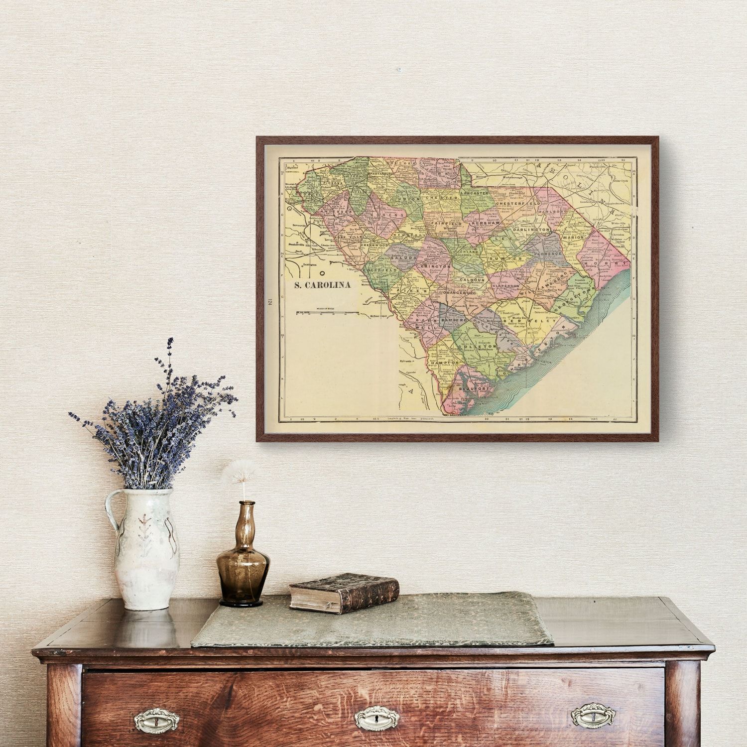 Vintage Map of South Carolina 1909