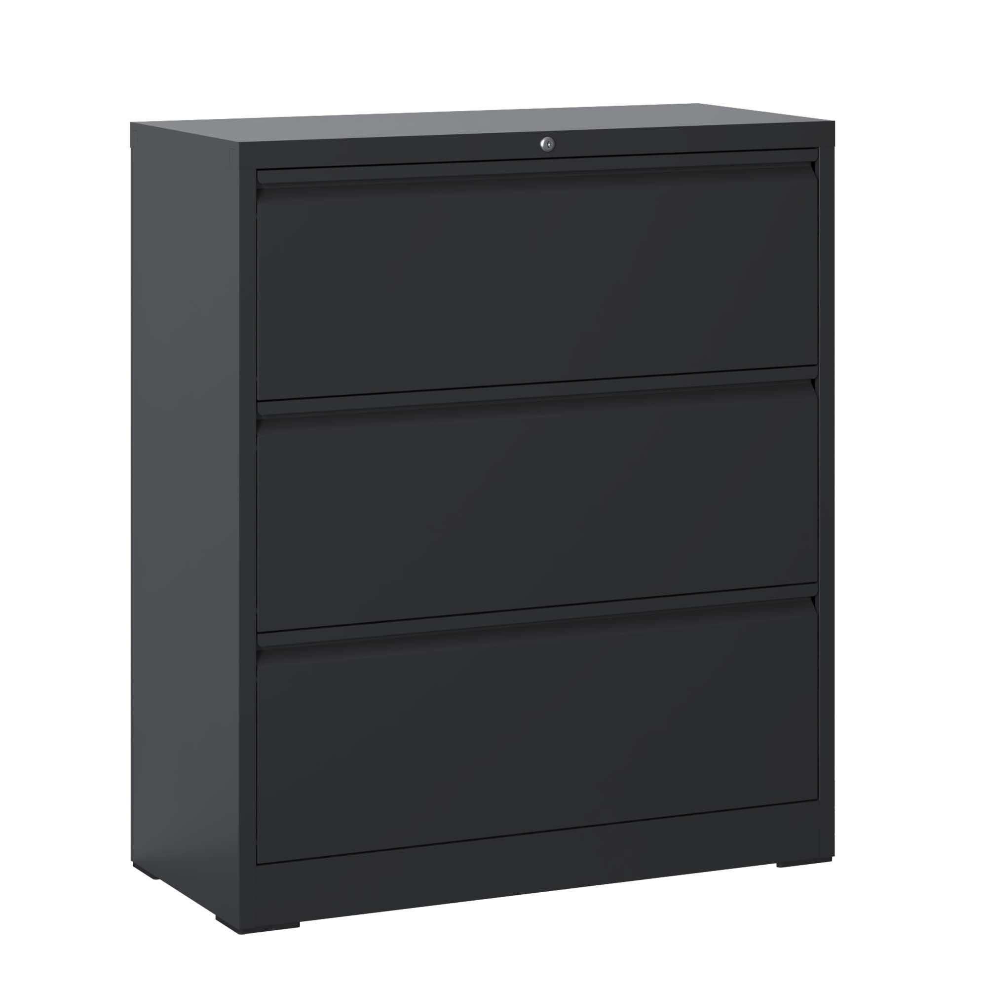 3 Drawer Lateral File Cabinet with Lock – Heavy-Duty Metal Filing Cabinet for Home Office, Wide Storage for Letter/Legal/A4/F4, Silent Full-Extension Slides, Anti-Tilt Safety