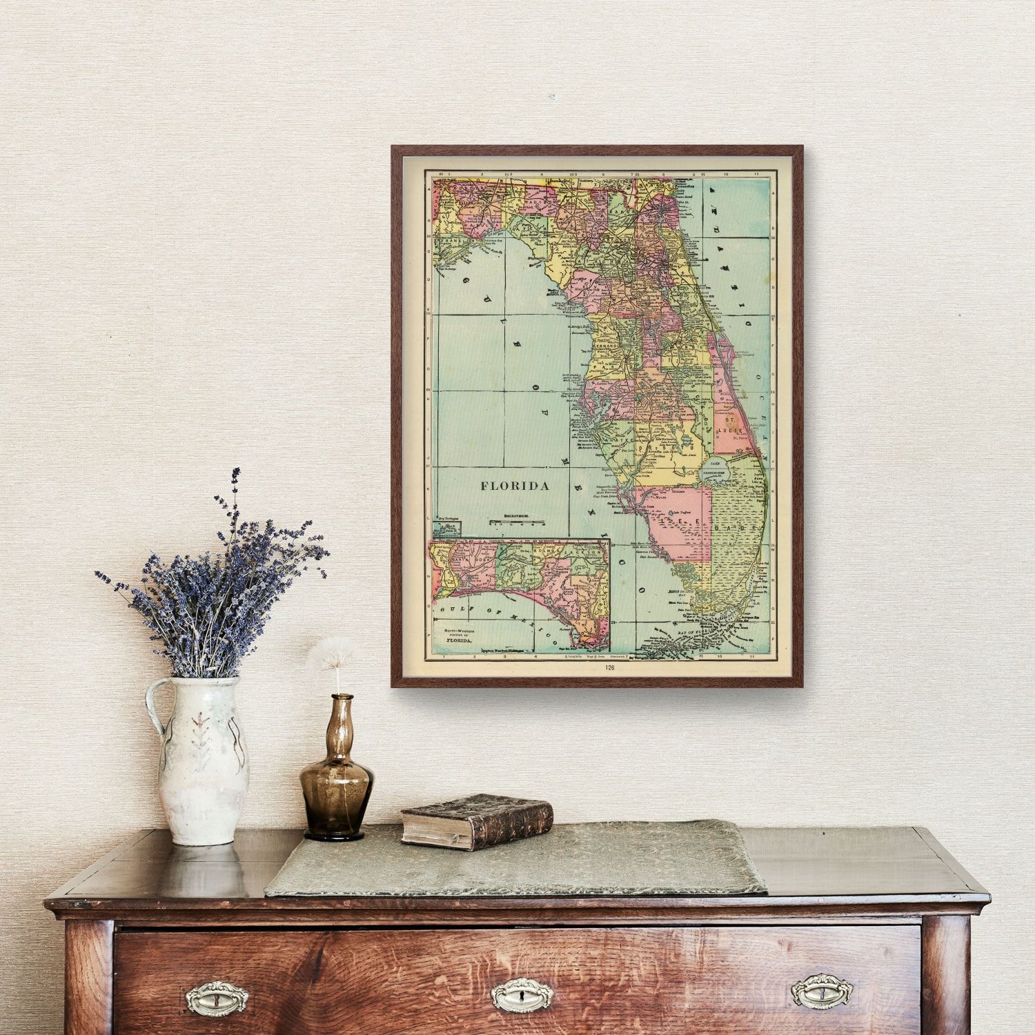 Vintage Map of Florida 1909