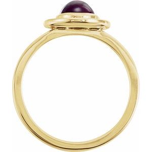 14K Yellow Gold Natural Rhodolite Garnet & 1/10 CTW Natural Diamond Halo-Style Ring