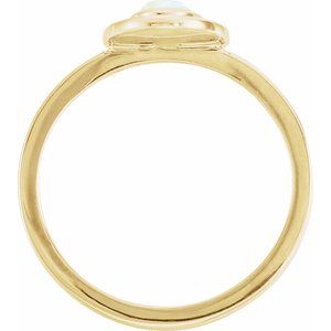 14K Yellow Gold Natural Rainbow Moonstone & .08 CTW Natural Diamond Halo-Style Ring