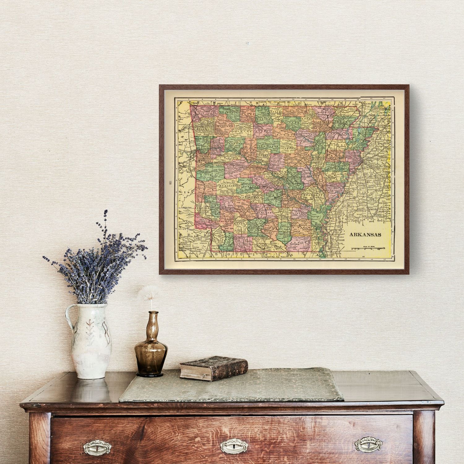 Vintage Map of Arkansas 1909