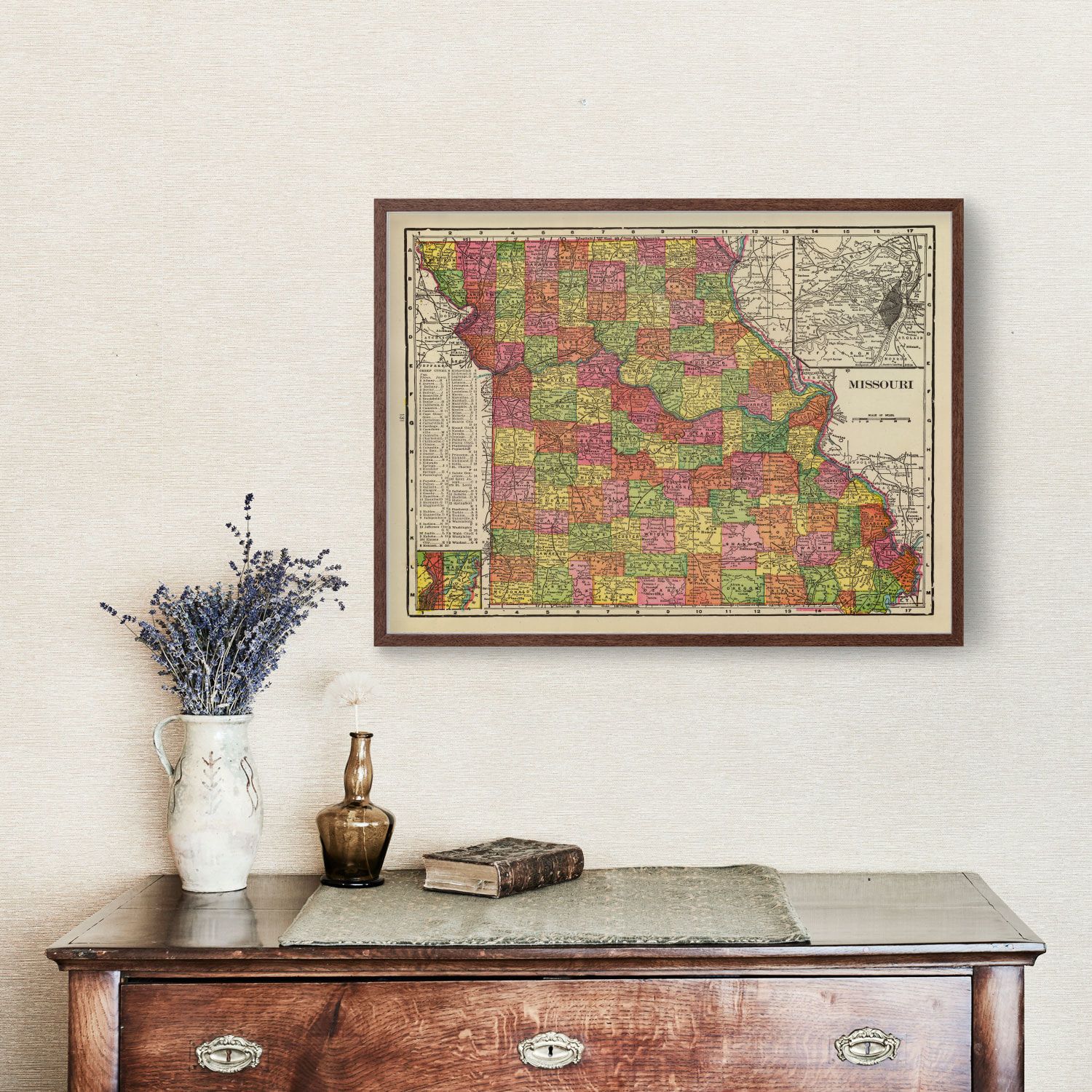 Vintage Map of Missouri 1909