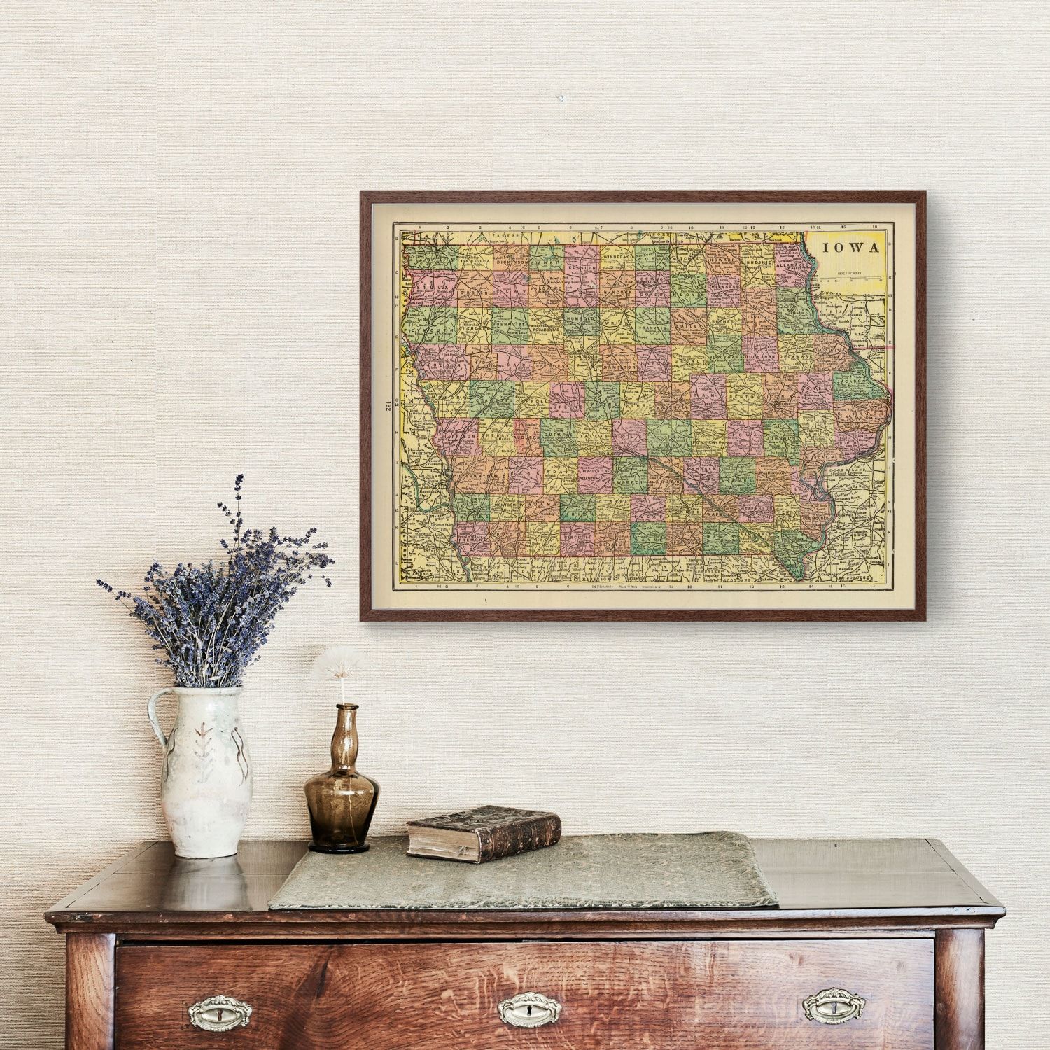 Vintage Map of Iowa 1909