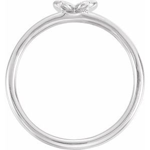 14K White Gold .02 CTW Natural Diamond Butterfly Youth Ring