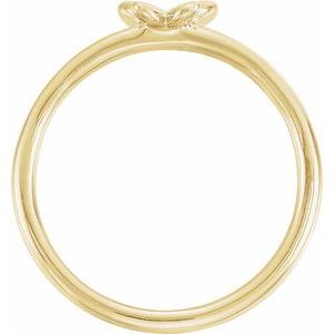 14K Yellow Gold .02 CTW Natural Diamond Butterfly Youth Ring