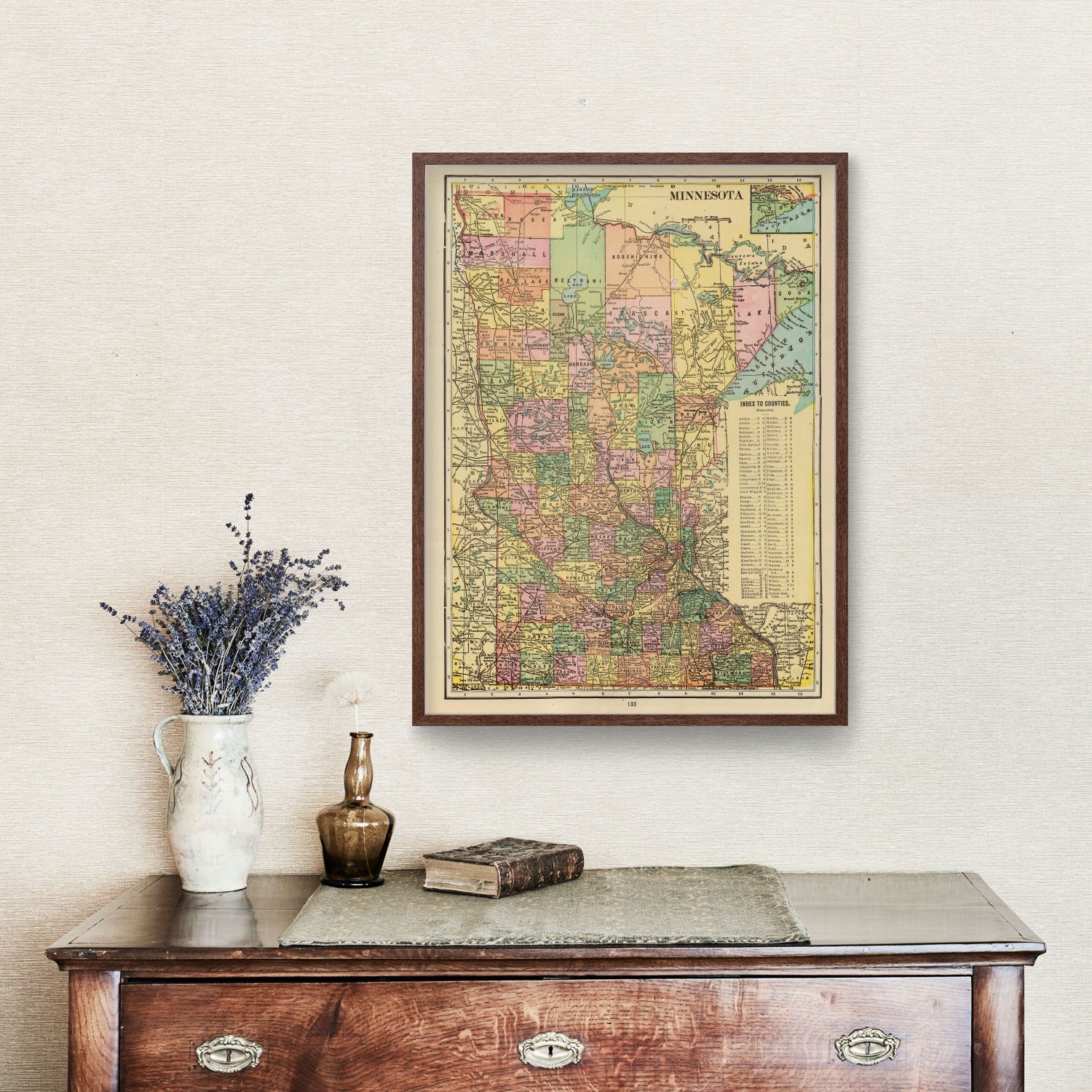 Vintage Map of Minnesota 1909