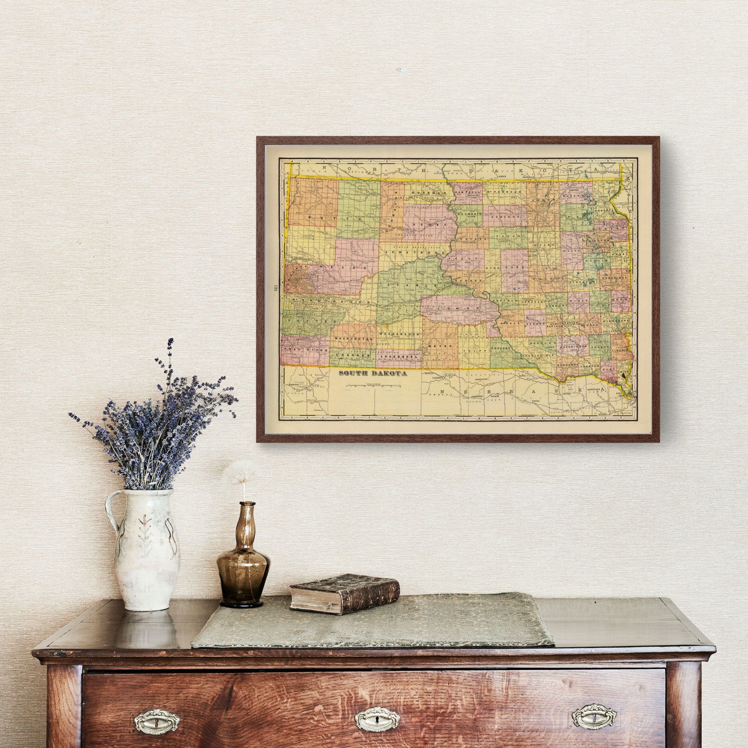 Vintage Map of South Dakota 1909