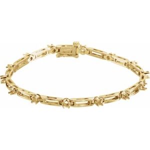14K Yellow Gold 2 mm Round Line 7" Bracelet Mounting
