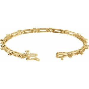 14K Yellow Gold 2 mm Round Line 7" Bracelet Mounting – image 2