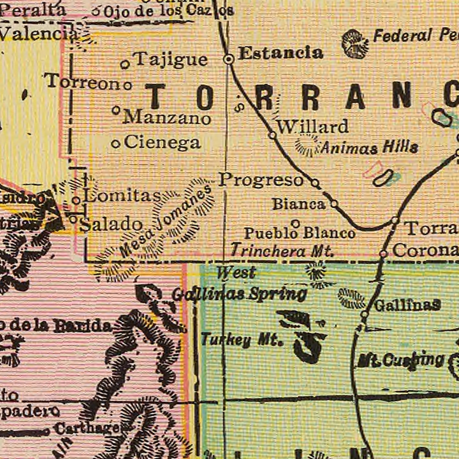 Vintage Map of New Mexico 1909