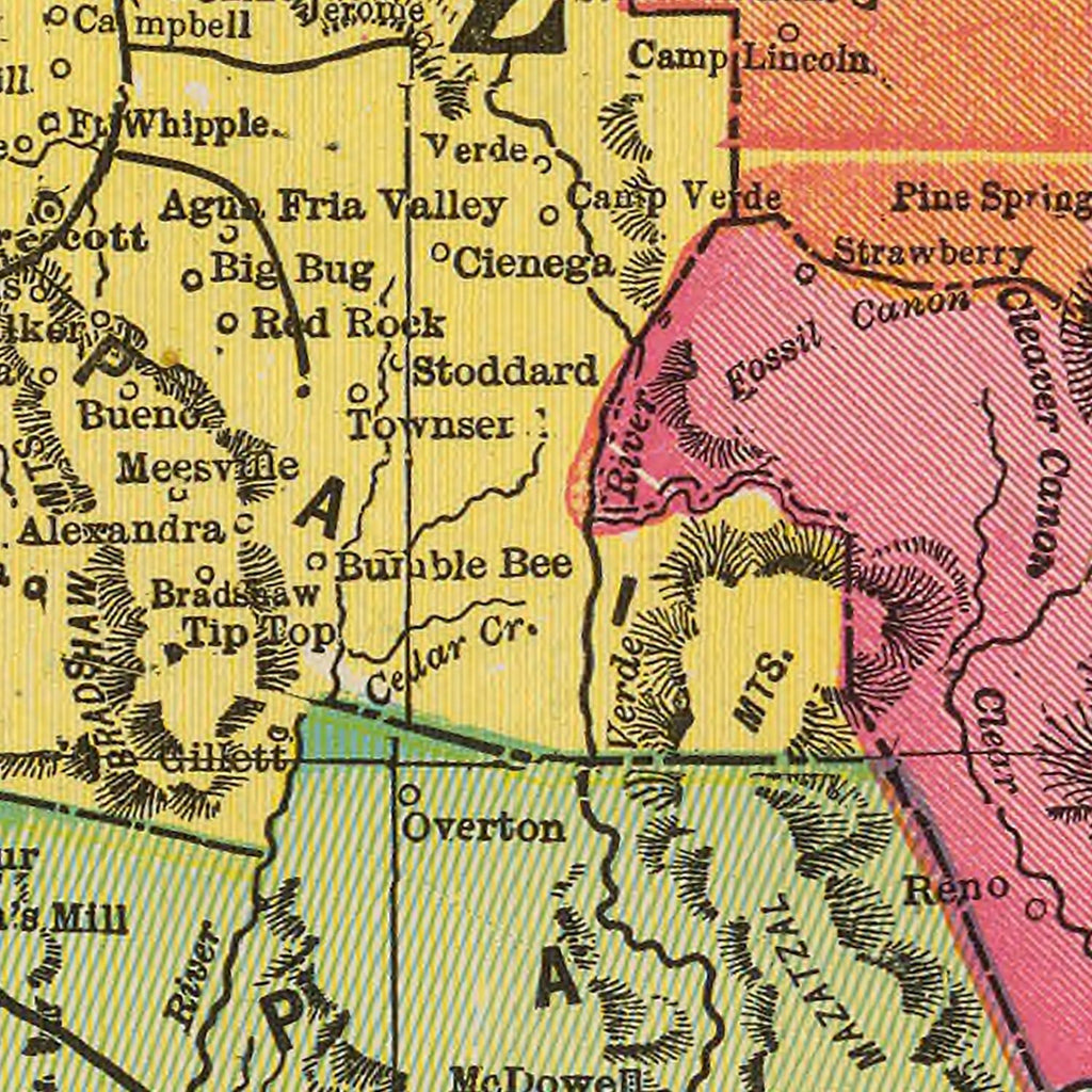 Vintage Map of Arizona 1909