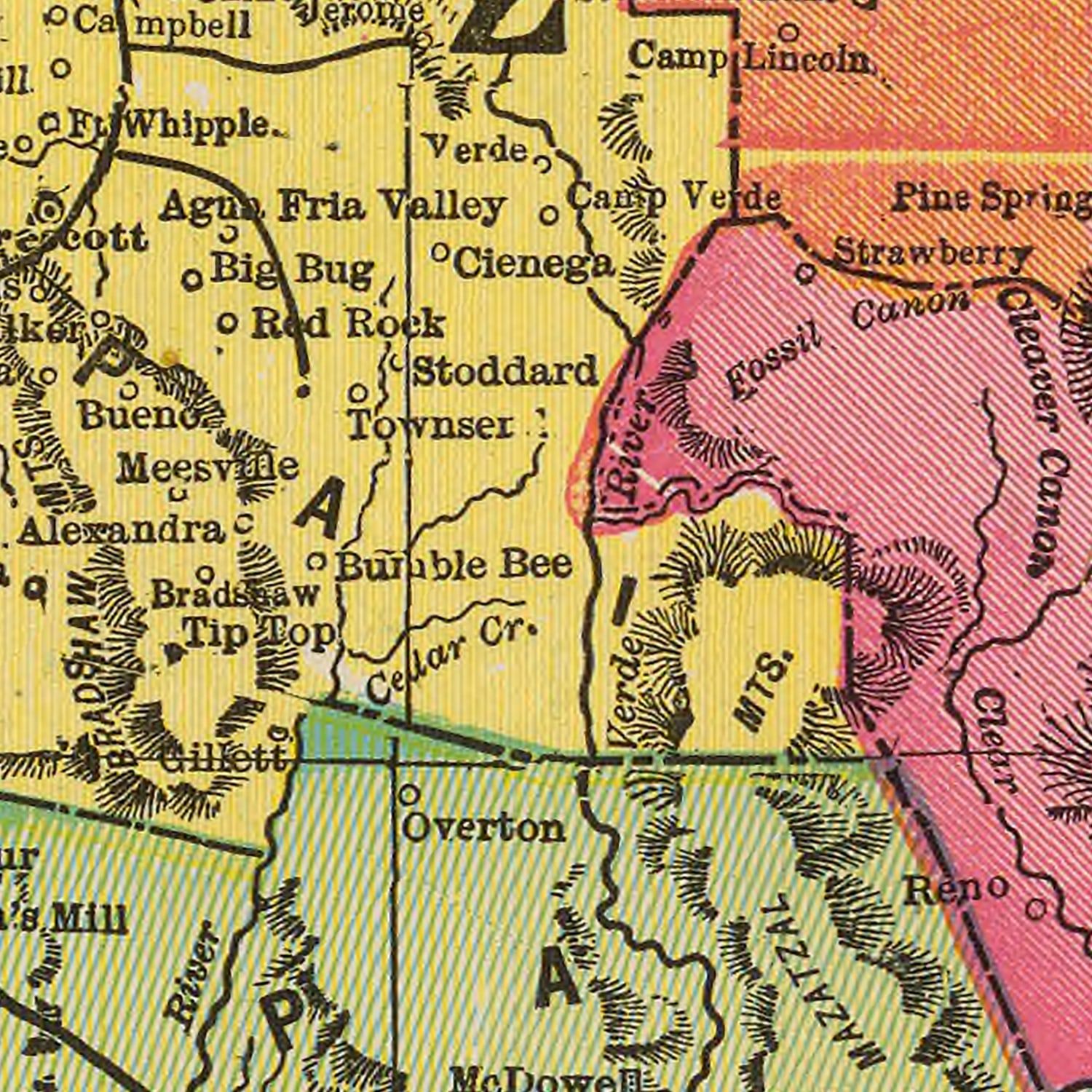 Vintage Map of Arizona 1909
