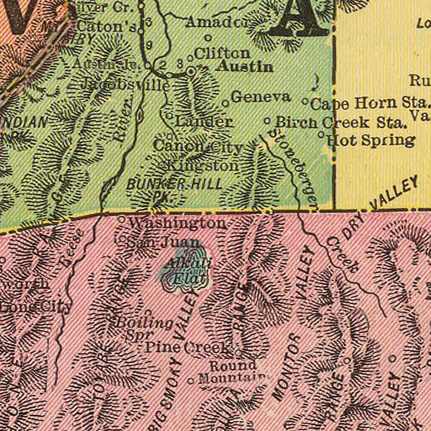 Vintage Map of Nevada 1909