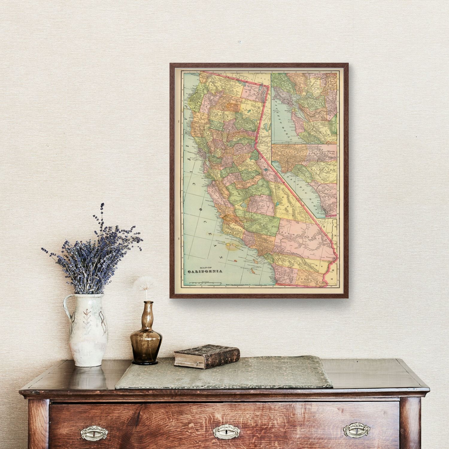 Vintage Map of California 1909