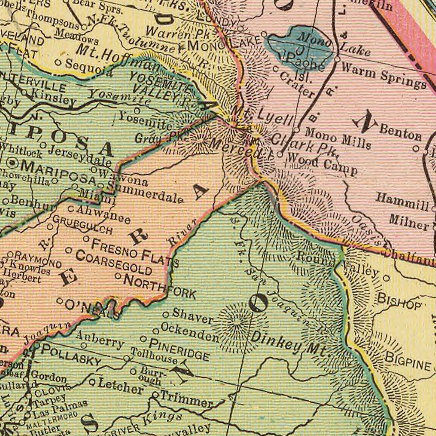 Vintage Map of California 1909