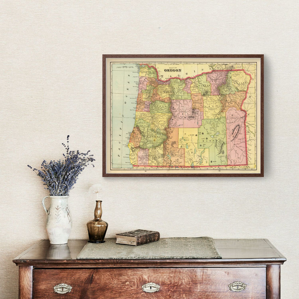 Vintage Map of Oregon 1909