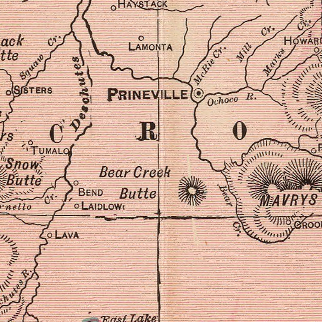 Vintage Map of Oregon 1909