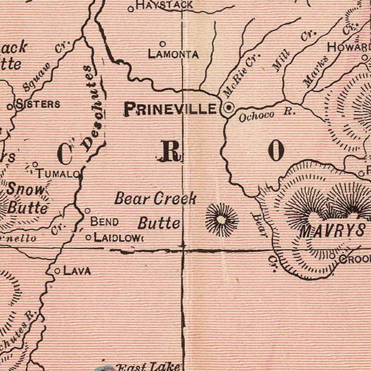 Vintage Map of Oregon 1909