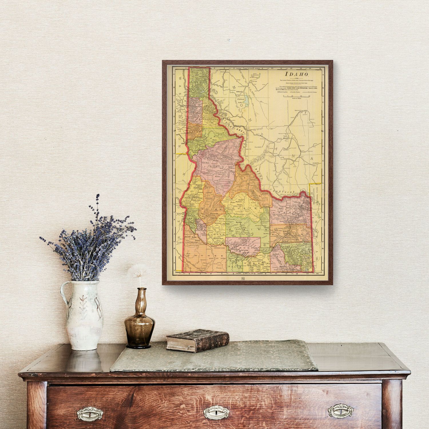 Vintage Map of Idaho 1909