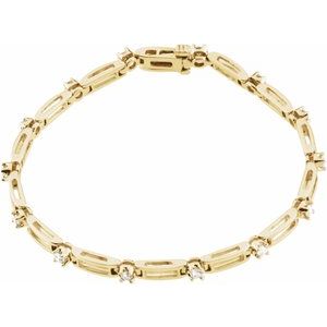 14K Yellow Gold 3/8 CTW Natural Diamond Line 7" Bracelet