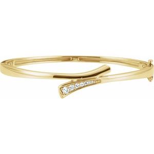 14K Yellow Gold 1/4 CTW Natural Diamond 6 1/2" Bangle Bracelet