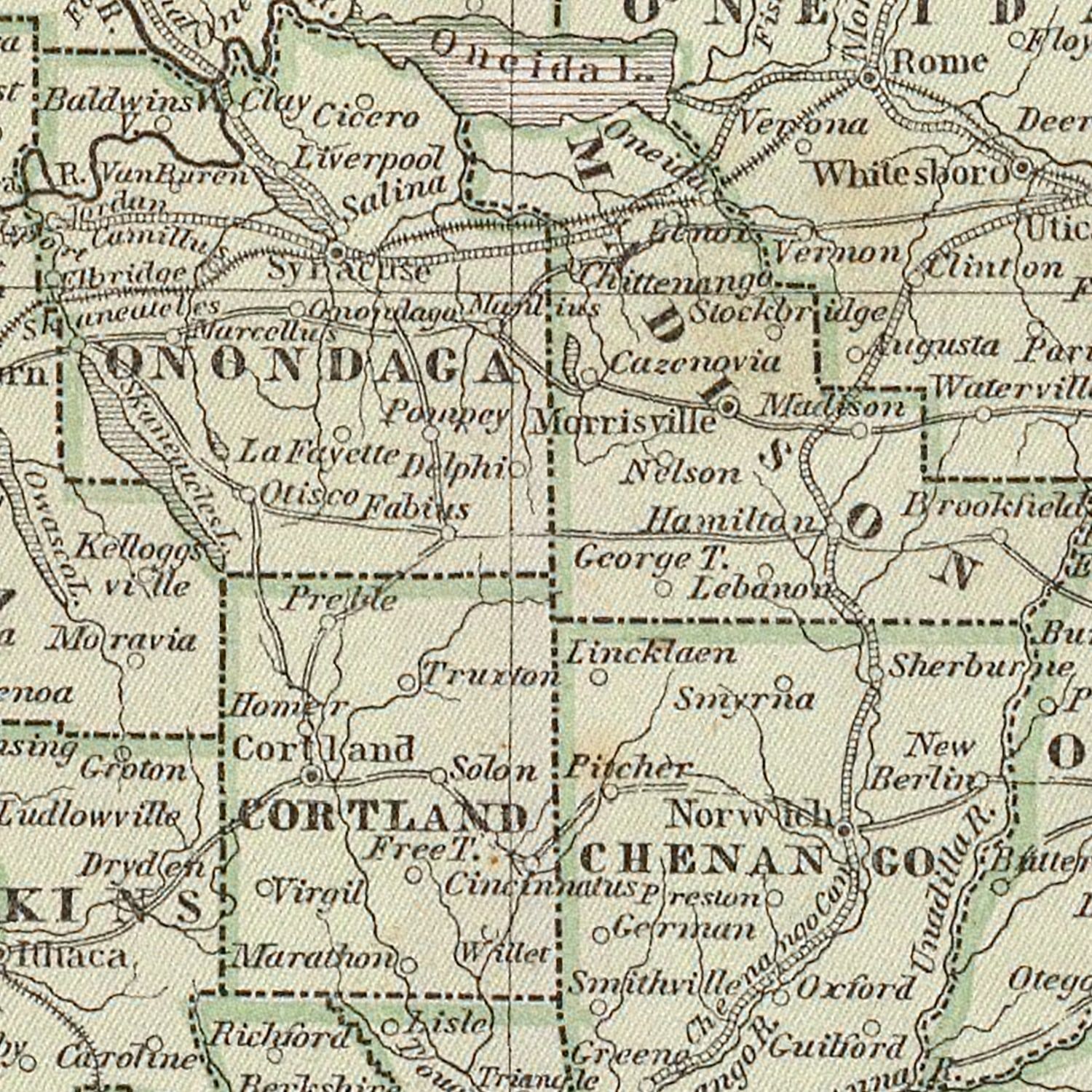 Vintage Map of New York 1842