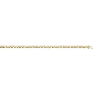 14K Yellow Gold 2 CTW Natural Diamond Bezel-Set Line 7" Bracelet – image 2