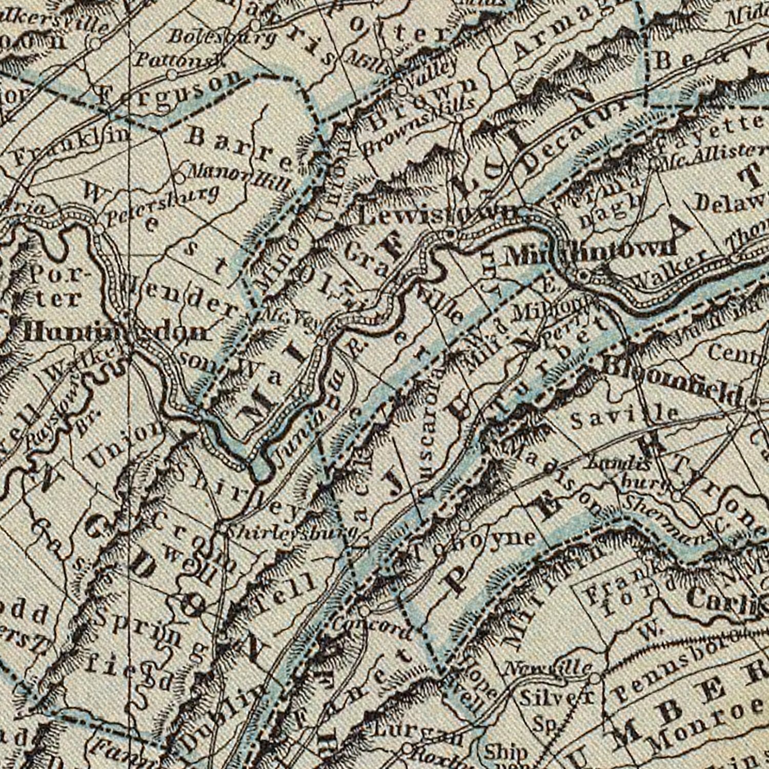 Vintage Map of Pennsylvania 1842