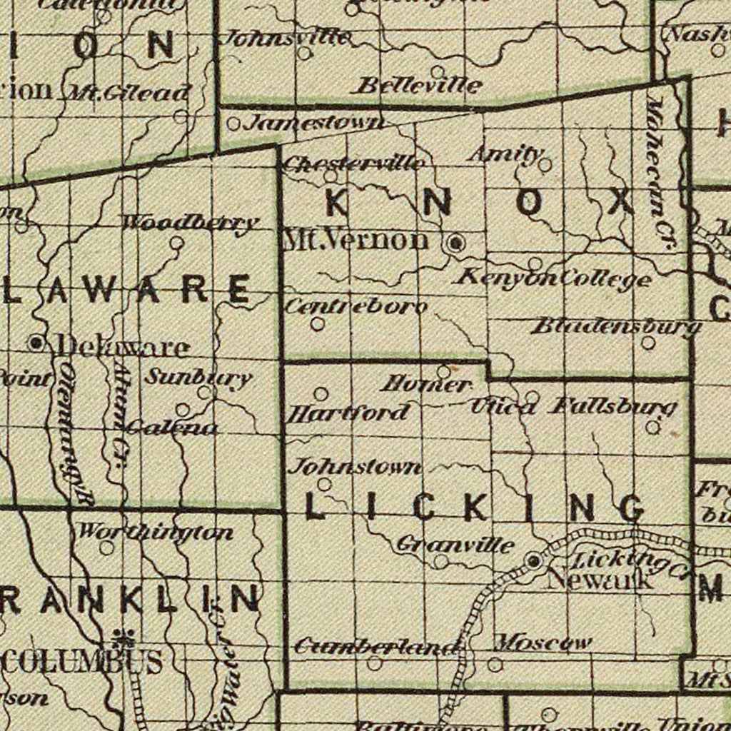 Vintage Map of Ohio 1842