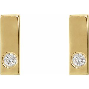14K Rose Gold 1.5 mm Round Bar Earring Mounting – image 2