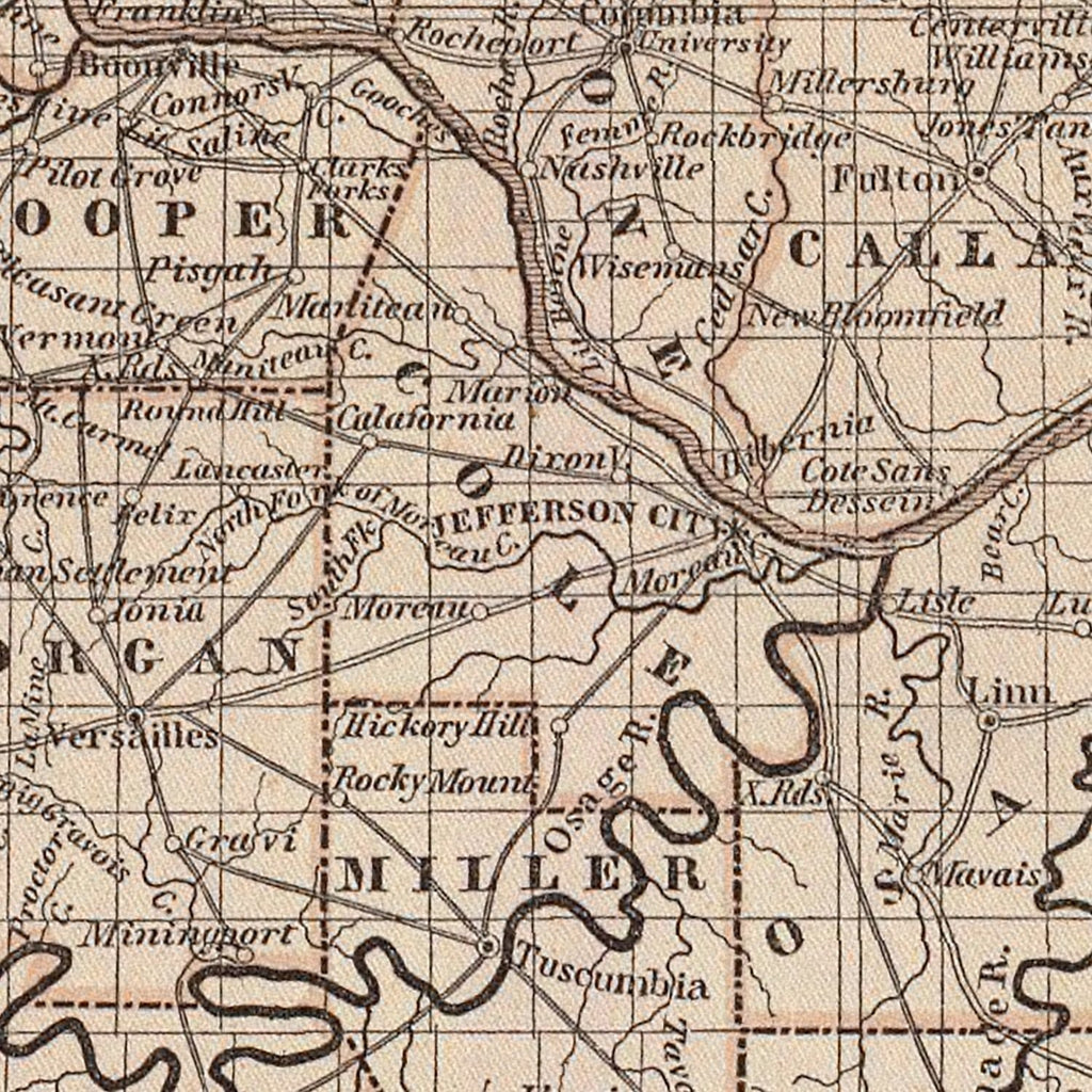 Vintage Map of Missouri 1842