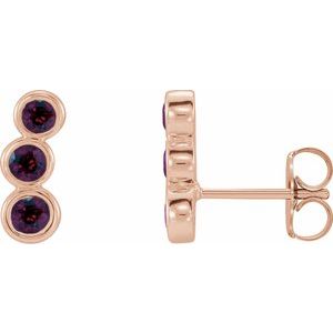 14K Rose Gold Natural Mozambique Garnet Ear Climbers