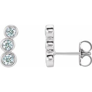 Platinum 1/2 CTW Natural Diamond Ear Climbers