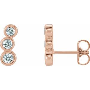 14K Rose Gold 1/2 CTW Natural Diamond Ear Climbers