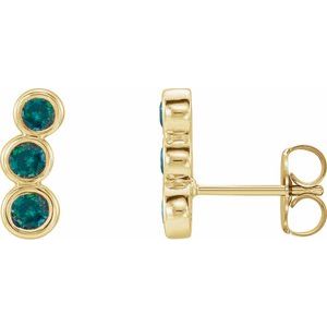 14K Yellow Gold Lab-Grown Alexandrite Ear Climbers
