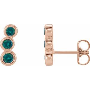 14K Rose Gold Lab-Grown Alexandrite Ear Climbers