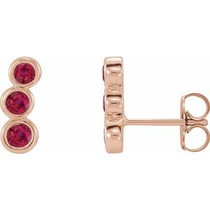 14K Rose Gold Lab-Grown Ruby Ear Climbers