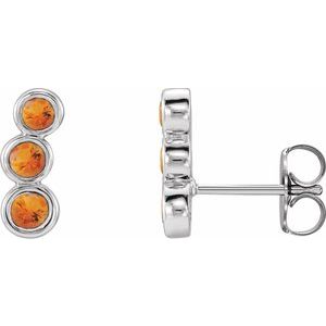 Sterling Silver Natural Citrine Ear Climbers