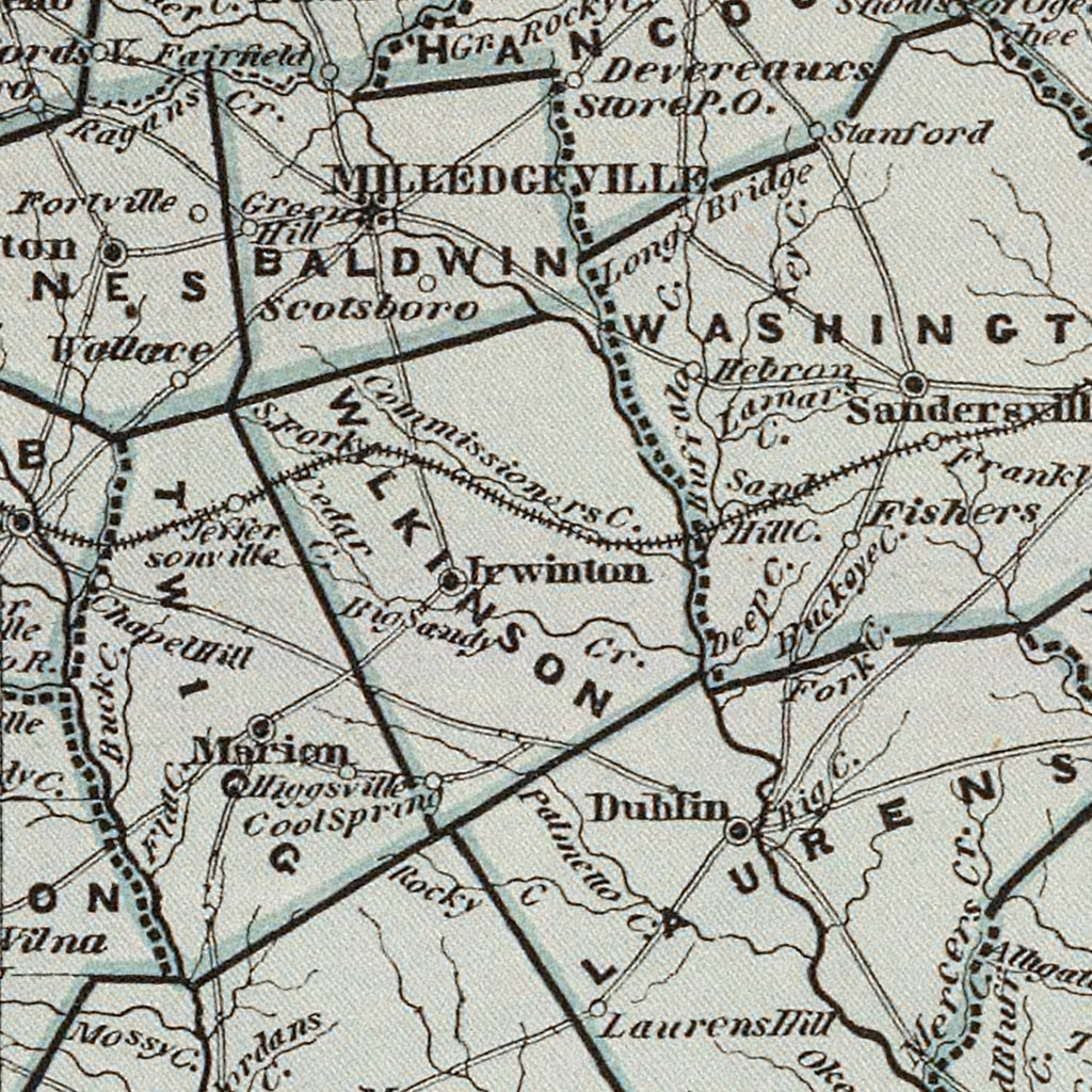 Vintage Map of Georgia 1842