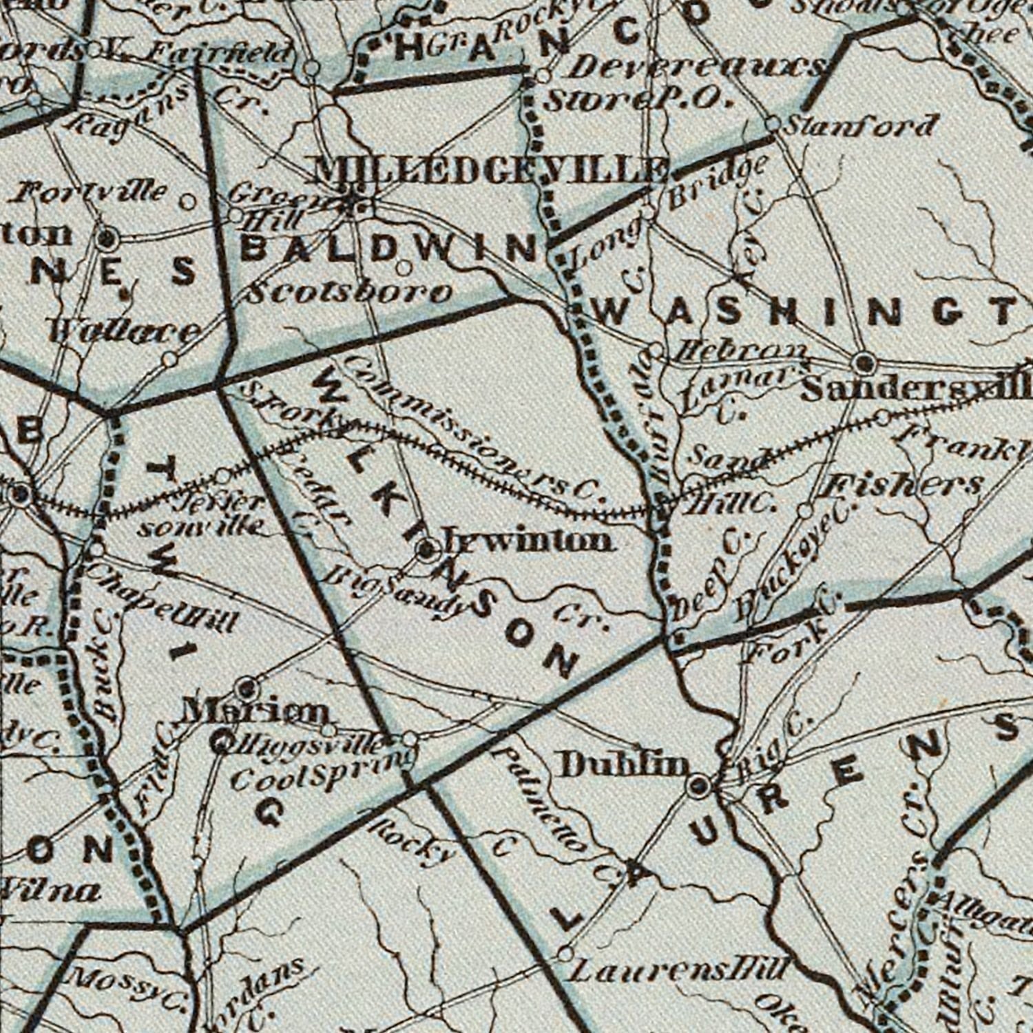 Vintage Map of Georgia 1842